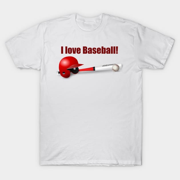 I Love Baseball! T-Shirt by MadebyTigger
